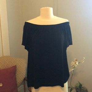 Black Loft off-shoulder top